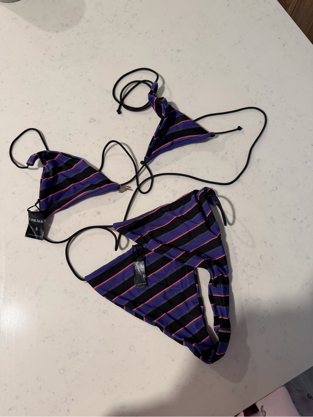 Iamgia purple striped BAMBI bikini